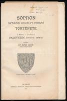 1921 Házi Jenő (1892-1986) történész, levéltáros, a Soproni Városi Levéltár utolsó főlevéltárosa aut...
