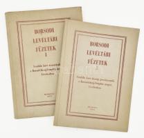 1971 Borsodi Levéltári Füzetek 1. és 3. Szerk.: Román János. Miskolc, 1971, B-A-Z. Megyei Levéltár,(II. Rákóczi Ferenc Könyvtár-ny.) Kiadói papírkötések. Megjelent 400 példányban.