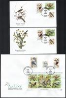 USA 2006 Audubon Társaság - Madarak adománybélyeg blokk + abból kitépett bélyegek 6 db FDC-n