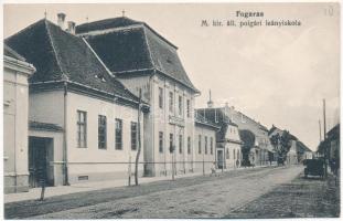 Fogaras, Fagaras; M. kir. áll. polgári leány iskola. Fleissig Jakab és fia kiadása / girl school