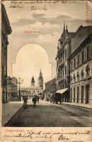 1903 Nagyvárad, Oradea; Színház utca, híd, The Gresham. D.K.F.E. 15. / Theatre Street, bridge (EB)