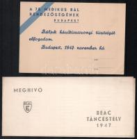 cca 1947-1962 5 db különféle meghívó