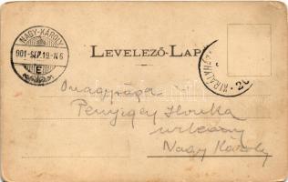 1901 Püspökladány, vasúti indóház, vasútállomás. Fénynyomat Divald műintézetéből (kopott sarkak / wo...