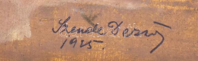 Szende Dezső (1887-): Női akt. Olaj, karton. Jelzett. Sérült. 26x42,5 cm