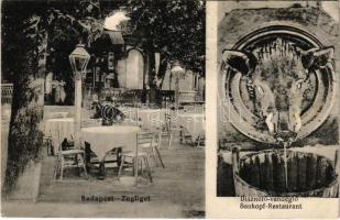 1915 Budapest XII. Zugliget, Disznófő vendéglő, étterem kertje (fa)