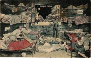 1910 Bruxelles, Brussels; Boulevard Centrale / Humorous montage with tourists (fl)