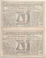 Budapest 1903. "Tanuló Sorsjegy" 1K értékben (5x) sorszámkövetők "098251-098255"...