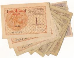 Jugoszlávia / Szerb-Horvát-Szlovén Királyság 1919. 1/2D (2x) + 1919. 1D (3x, egyik piros "4K&qu...