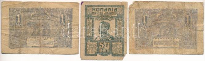 Románia 1917. 50b + 1920. 1L (2x) T:VG,G Romania 1917. 50 Bani + 1920. 1 Leu (2x) C:VG,G Krause P#71, P#26