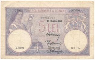 Románia 1920. 5L T:F Romania 1920. 5 Lei C:F Krause P#26