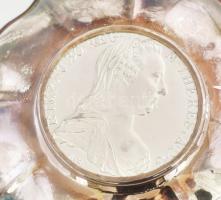 Ezüst(Ag) Otto Feiler tál, aljában Ausztria 1780SF Tallér Ag "Mária Terézia" utánveret, je...