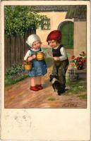 1930 Gyerekek / Children. A.R. No. 1448. litho s: Pauli Ebner