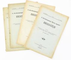 A Pécs-Baranyamegyei Múzeum Egyesület értesítője. Szerk.: Dr. Szőnyi Ottó. V. évfolyam, 1-2, 4. + VIII. évf 1-2, 3-4 füzetek. Pécs, 1912-1916, Pécs-Baranyamegyei Múzeum Egyesület. Fekete-fehér illusztrációkkal, mellékletekkel. Kiadói papírkötésben