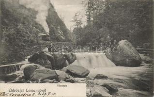 Kommandó waterfall with train