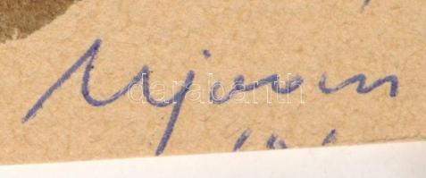 Ujváry Lajos (1925-2006): Ősz. Akvarell, golyóstoll, papír, jelzett. 37x26 cm