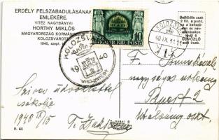 1940 Kolozsvár, Cluj; bevonulás, Vitéz Nagybányai Horthy Miklós Magyarország kormányzója, Purgly Mag...