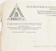 1944 Bp., Kereskedelmi Hitelezők Szövetkezete (KERHIT) által kiállított munkáltatói igazolás, zsidót...
