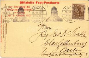 1913 Leipzig, Völkerschlachtdenkmal 18. Oktober 1813, Gott mit uns / Német katonai hősök emlékmű / G...
