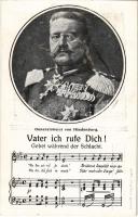 Generaloberst von Hindenburg. Vater ich rufe Dich! Musikpostkarte No. 23. Em. Gerő Budapest