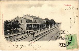 1902 Craiova, Királyi; Gara. Editura Jonita M. Plesea / vasútállomás / Bahnhof / railway station (EB)