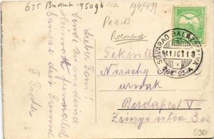 1911 Parajd, Praid; vasútállomás / Bahnhof / railway station + "SÓVÁRAD - BALÁZSFALVA 266. SZ. ...