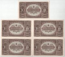 1920. 10K (5x) sorszámkövetők "a 077 356.289 - a 077 356.293" T:AU
Adamo K14