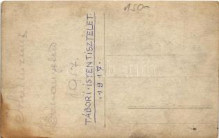 1917 Osztrák-magyar tábori Istentisztelet, imádkozó katonák / WWI K.u.k. military mass, Austro-Hunga...