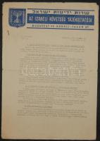 1957 Az izraeli nagykövetség politikai tájékoztatója 4 lapon, fejléces papíron