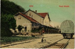 1909 Dés, Dej; vasútállomás. Gálócsi Samu kiadása / railway station