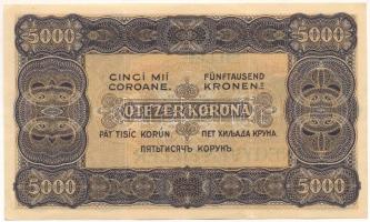 1923. 5000K nyomdahely jelölés nélkül, "40 FILLÉR - NEGYVEN FILLÉR" felülbélyegzéssel, &qu...