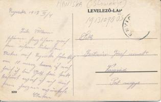 1917 Enyicke, Abaúj-Enyiczke, Haniska (pri Kosiciach); vasútállomás / Bahnhof / railway station (Rb)