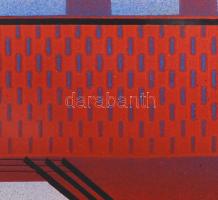 Sisa József (1952.-): Absztrakt felületek. Tűzzománc, fém, jelzés nélkül, kopásokkal, 50x50 cm