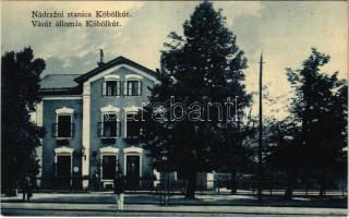 1929 Köbölkút, Gbelce; vasútállomás. Visinger Dávid fia kiadása / Nádrazní stanica / Bahnhof / railway station (fl)