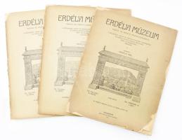 Az Erdélyi Múzeum - kiadja az Erdélyi Múzeum Egyesület Új folyam V. kötet: 1., 3., 4. füzet. Szerk. Erdélyi Pál. Kolozsvár., 1911 Stief Jenő. Kissé sérült papírkötésben