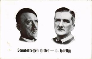 1938 Staatstreffen Hitler - von. Horthy; Verlag O. Struck "1938 Deutschlandreise Reichsverweser von Horthy Nürnberg" + "1938 Deutschlandreise Reichsverweser von Horthy Berlin" So. Stpl