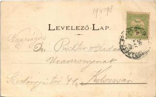 Püspökladány, pályaudvar belterülete, vasútállomás, gőzmozdony, vágányok és vonatok. Özv. Illés Elek...