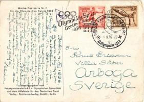 1936 Zur Ehre des Vaterlandes zum Ruhme des Sports. Werbe-Postkarte Nr. 2. für die Olympische Spiele...