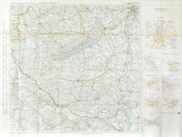 cca 1930 Budapest Esseg (Eszék) 44sz. autós térkép. Freytag és Berndt 104x75 cm