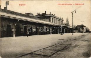 1915 Sopron, Déli vasúti pályaudvar, vasútállomás, gőzmozdony (kis szakadás / small tear)