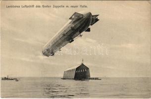 Lenkbares Luftschiff des Grafen Zeppelin mit neuer Halle. O. Noerpel Friedrichshafen Serie I. (EK)