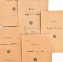 Eskű és hadi czikkek. A monarchia hadi szabályzat kivonata és katonai esküje, 10 nyelven 10 füzetben...