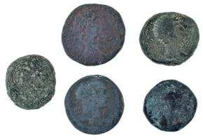 Római Birodalom 5db-os bronz érmetétel, benne As, Dupondius és Sestertius T:F,VG Roman Empire 5pcs bronze coin lot, within As, Dupondius and Sestertius C:F,VG