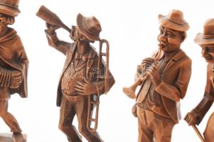 cca 1982-1987 IVV Wanderung PS Schwedelbach, német muzsikus / zenész figurák, 6 db. Műgyanta, közte ...