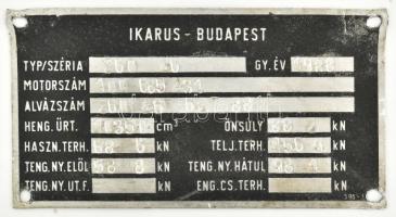 1988 Ikarus 260-46 jármű tábla fém. 15x8 cm