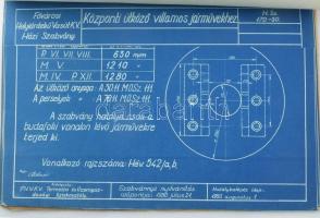 cca 1950 HÉV szabványosított kihajtható tervek, alkatrészek, leírások, 28 oldal és terv összesen
