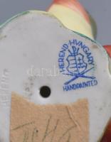 Herendi madár figura. Kézzel festett, jelzett, csőrén lepattanással, 10,5x4,5x9 cm