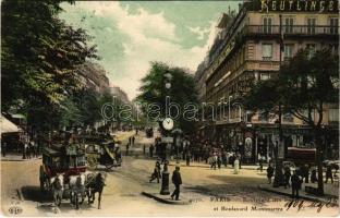 1909 Paris, Boulevard des Italiens et Boulevard Montmartre, Reutlinger, High Life Tailor, Le Soleil / streets, shops, omnibuses