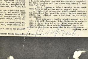 1966-1976 A Film Színház Muzsika 6 db száma, 21 db aláírással (Almási Éva, Honthy Hanna, Bartók Bélá...