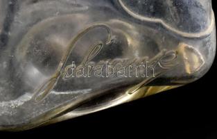 3 db Schrank likőrös üveg. 39-19 cm-ig macska vagy ördögfejes nyommással, felirattal