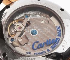 Cartier automata karóra, igényes gyűjtői replika d: 40 mm, bőr szíjjal